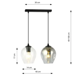 Lampe suspendue ISTAR 2 BL MIX, Emibig Lighting, Fabriqué en EU
