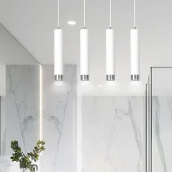 Lampe suspendue KIBO 4 WH/CHROME, Emibig Lighting, Fabriqué en EU