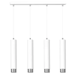 Lampe suspendue KIBO 4 WH/CHROME, Emibig Lighting, Fabriqué en EU