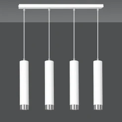 Lampe suspendue KIBO 4 WH/CHROME, Emibig Lighting, Fabriqué en EU