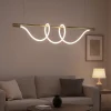 Lampe Suspendue Moderne Néon Ondulant SALSA avec Support Métal Doré - 360 - 45W - 4000K Blanc Neutre