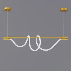 Lampe Suspendue Moderne Néon Ondulant SALSA avec Support Métal Doré - 360 - 45W - 4000K Blanc Neutre