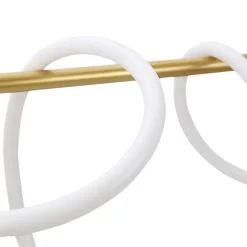 Lampe Suspendue Moderne Néon Ondulant SALSA avec Support Métal Doré - 360 - 45W - 4000K Blanc Neutre