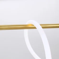 Lampe Suspendue Moderne Néon Ondulant SALSA avec Support Métal Doré - 360 - 45W - 4000K Blanc Neutre