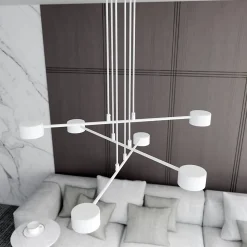 Lampe suspendue MODUS 6 WHITE, Emibig Lighting, Fabriqué en EU