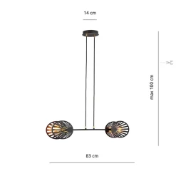 Lampe suspendue PLAYA 2 BLACK, Emibig Lighting, Fabriqué en EU