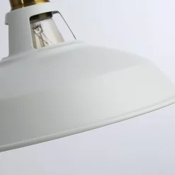 Lampe Suspendue Rétro Industrielle Vintage en Métal Blanc E27, Idéale pour Salle à Manger, Restaurant et Salon