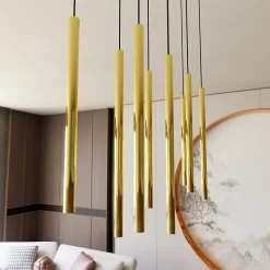 Lampe suspendue SELTER 9 GOLD, Emibig Lighting, Fabriqué en EU