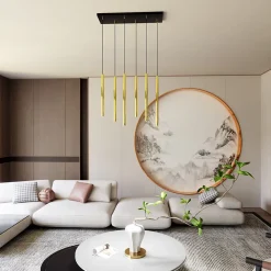 Lampe suspendue SELTER 6 GOLD, Emibig Lighting, Fabriqué en EU