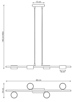 Lampe suspendue SORA 4 BL, Emibig Lighting, Fabriqué en EU