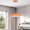 Lampe Suspension 21W LED Lumière Chaude 3000K Luminaire Moderne avec Grain de Bois et Cadre en Métal pour Chambre