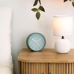 Lampe Timeo blanche striée - céramique H25 cm - Atmosphera