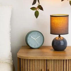 Lampe Timeo grise - céramique H25 cm - Atmosphera