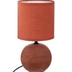Lampe Timeo terracotta striée - céramique H25 cm - Atmosphera