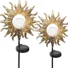 Lampes Solaires De Jardin Avec Pique, Lot De 2, Deco Jardin Exterieur Pour Terrasse
