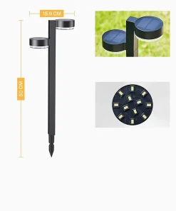 Lampes solaires d'extérieur 4 Pack, 2 en 1 Lampes solaires de jardin, 24 Led 1200mAh étanche, Auto On/Off Décoration de jardin