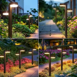 Lampes solaires d'extérieur 4 Pack, 2 en 1 Lampes solaires de jardin, 24 Led 1200mAh étanche, Auto On/Off Décoration de jardin