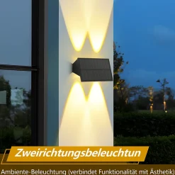 Lampes Solaires D'extérieur - 4 Appliques Solaires Clôture Terrasse Balcon