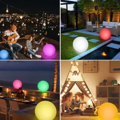Lampes Solaires Jardin Extérieur, Boule 30cm, 1800mAh Batterie Jardin Balcon Terrasse Classe énergétique A++