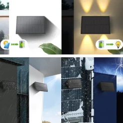 Lampes Solaires Pour Mur Extérieur - 2 Appliques Murales Solaires Blanc