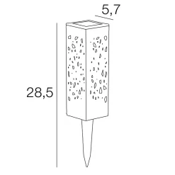 Lanterne carrée à piquer d'extérieur solaire LED integrée Macapa noir 0.12W