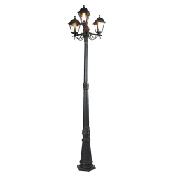 Lanterne classique noire 3 lumières IP44 - Capital