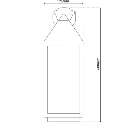 Lanterne décorative LED 'DORIS' en plastique et verre noir, LED intégrées, pour l'intérieur