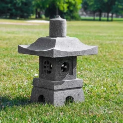Lanterne de jardin japonais en pierre de lave 55cm