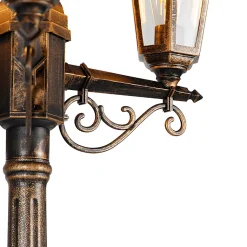 Lanterne d'extérieur antique dorée 3 lumières IP44 - New Haven