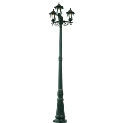 Lanterne d'extérieur classique vert foncé 217cm 3 lumières IP44 - New Haven
