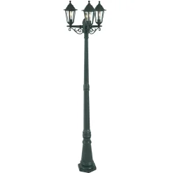 Lanterne d'extérieur classique vert foncé 217cm 3 lumières IP44 - New Haven
