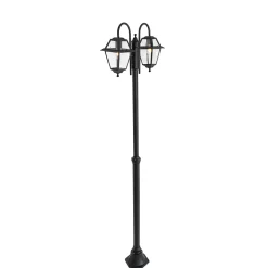 Lanterne d'extérieur classique noire 235 cm 2 lumières IP44 - Berta