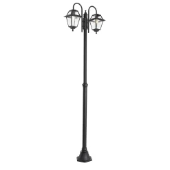 Lanterne d'extérieur classique noire 235 cm 2 lumières IP44 - Berta
