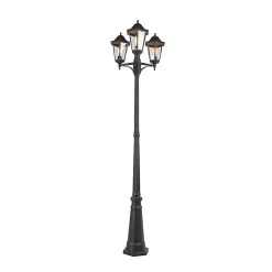 Lanterne d'extérieur intelligente noire 3 lumières avec WiFi ST64 - New Orleans