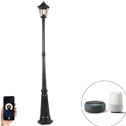 Lanterne d'extérieur intelligente noire 200 cm IP44 incl. Wifi ST64 - Havana