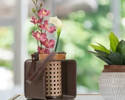 Lanterne en bois marron 16x13x20 cm