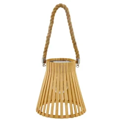 Lanterne extérieur LED à énergie solaire IP44 0.06 W blanc chaud H.33,5 x l.17,5cm bambou