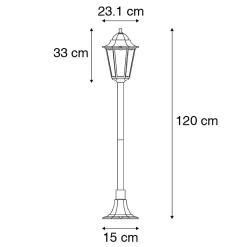 Lanterne extérieure intelligente noire 120 cm avec WiFi ST64 - New Orleans