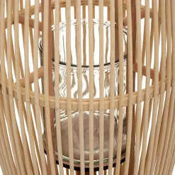 Lanterne Fit - bambou & verre H72 cm - Atmosphera