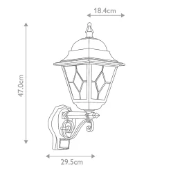 Lanterne murale avec capteur Pir Norfolk 1 lumière