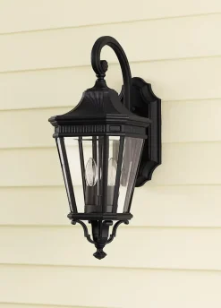 Lanterne murale moyenne Cotswold 2 lumières - Noir