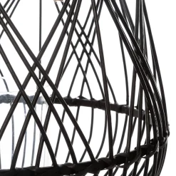 Lanterne panier Terre - bambou H31 cm - Noir- Atmosphera