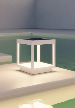 Lanterne solaire à visière LED alimentée par batterie 3,5 W, IP54 blanche