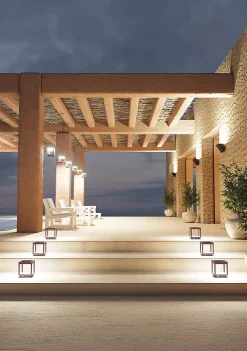 Lanterne solaire à visière LED alimentée par batterie 3,5 W, IP54 Corten