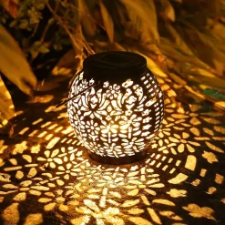 Lanterne Solaire de Jardin, Lumière Solaire Extérieur Suspendue IP65 Étanche Blanc Chaud Solaires