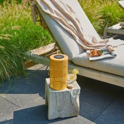 Lanterne solaire d'extérieur à LED intégrée métal jaune IP44 0.06W