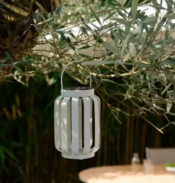 Lanterne solaire d'extérieur Chapati à LED intégrée métal blanc IP44 0,02W