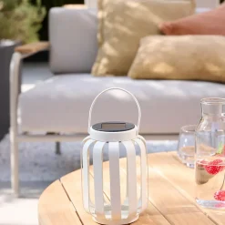 Lanterne solaire d'extérieur Chapati à LED intégrée métal blanc IP44 0,02W