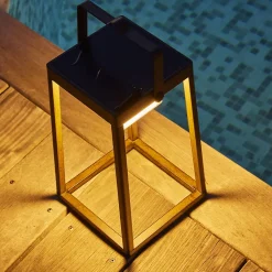 Lanterne solaire effet bois VERONA H30cm