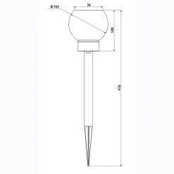 Lanterne solaire effet flamme naturelle 12 LED SMD ambrée Diamètre 10,5cm H41cm